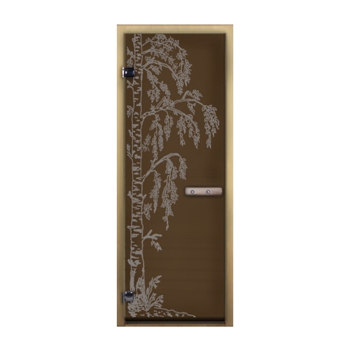 Дверь стекло Бронза МАТОВАЯ (Березка) 1900х700 (коробка лиственная)