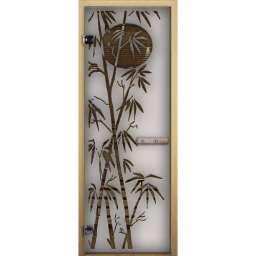 Дверь Стекло Сатин МАТОВАЯ (Бамбук) 1900х700 (коробка лиственная)