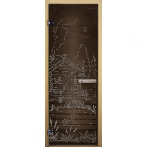 Дверь Стекло Бронза (Банька) 1900х700  (коробка хвоя)