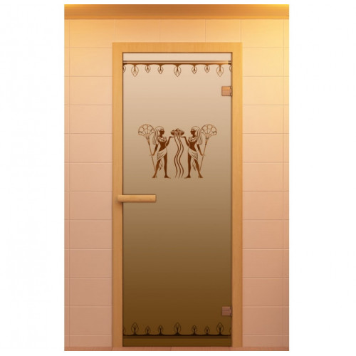 Дверь для сауны, серия "Фараон", стекло бронзовое