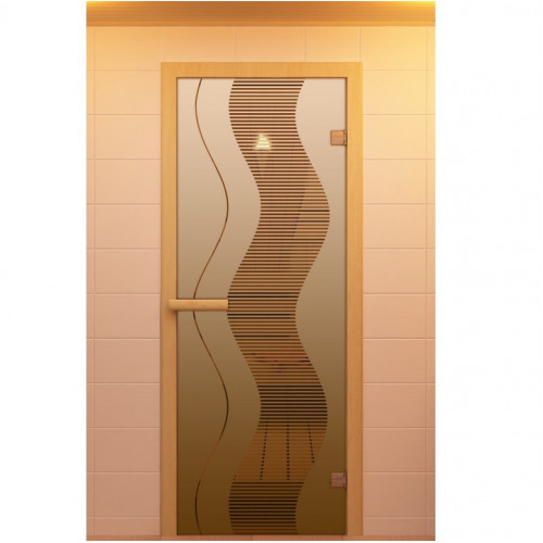Дверь для сауны, серия "Муара", стекло бронзовое