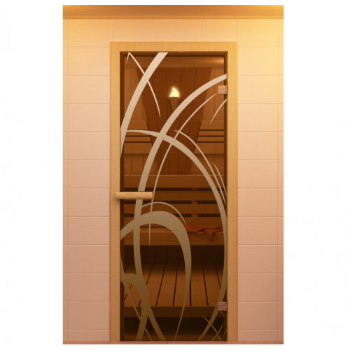 Дверь для сауны, серия "Мокко", стекло бронзовое