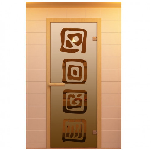Дверь для сауны, серия "Оазис", стекло бронзовое
