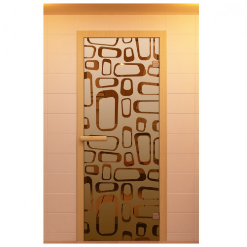 Дверь для сауны, серия "Поток", стекло бронзовое