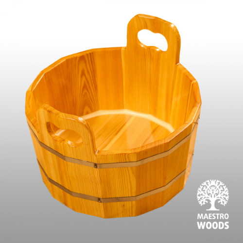 Шайка 15л, лиственница лакированная